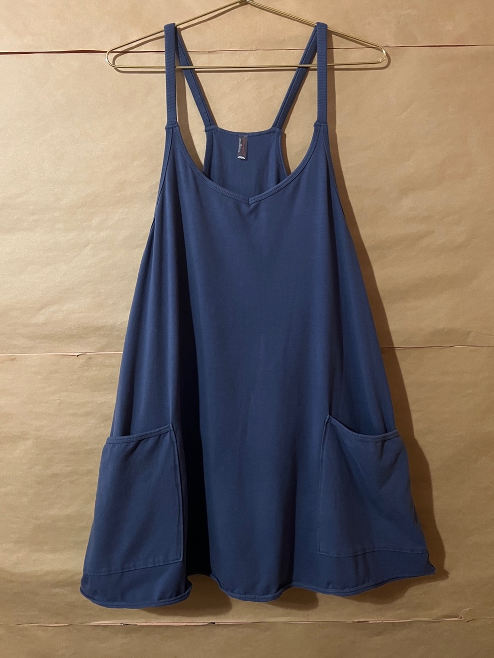 Free People Movement Hot Shot Mini Dress Romper Playsuit Blue Indigo Size L